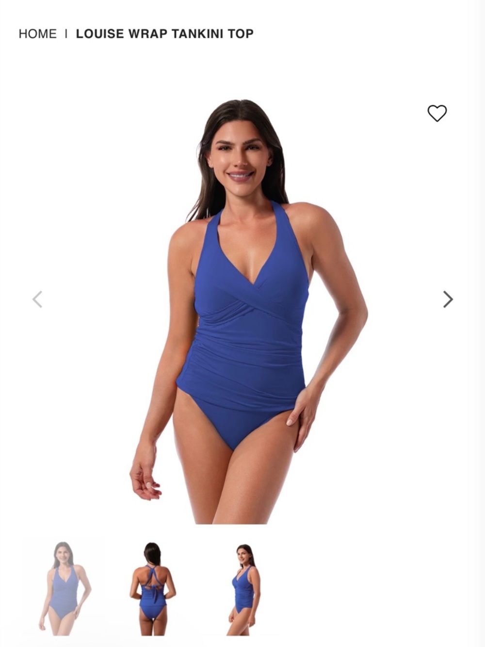 Jantzen Cobalt Blue Wrap-Back Tankini Piece Swim